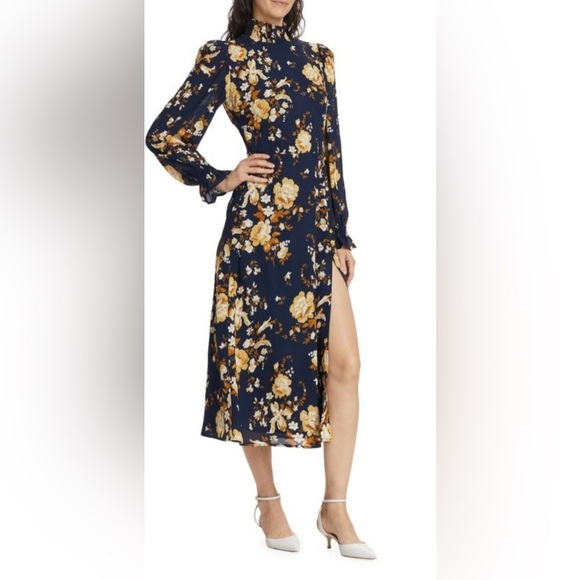 NWT Reformation Stevi Floral Mock Turtleneck Midi-Dress size 2 - Picture 4 of 13